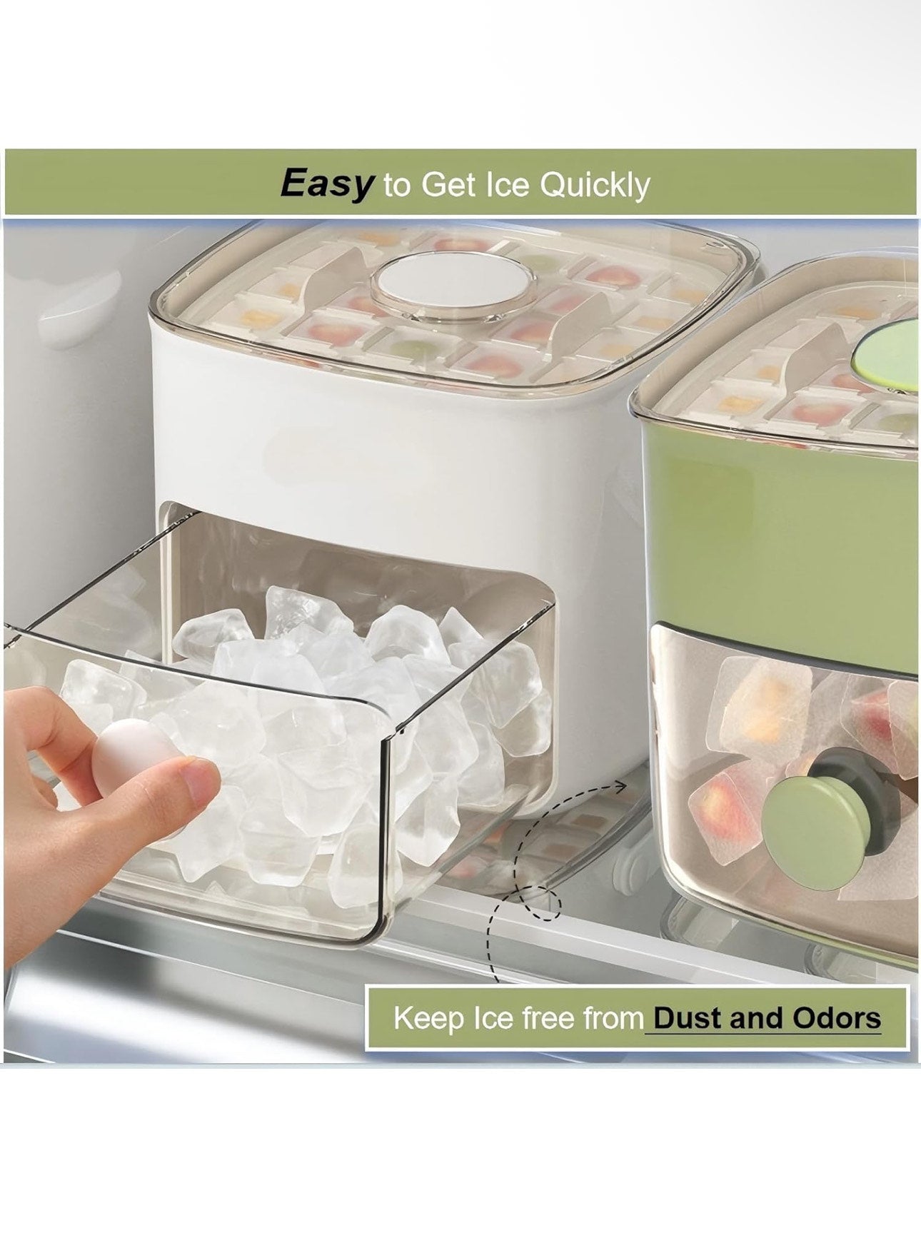 Portable Ice Maker with Storage Drawer – Fruit-Infuser Tray Included