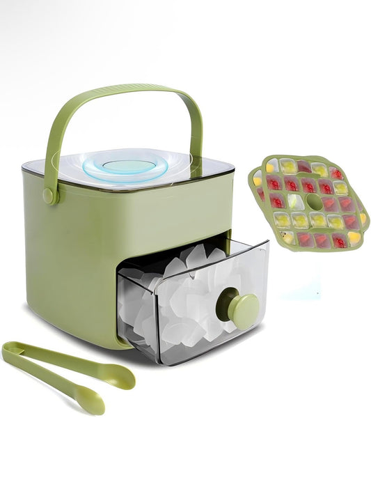 Portable Ice Maker with Storage Drawer – Fruit-Infuser Tray Included